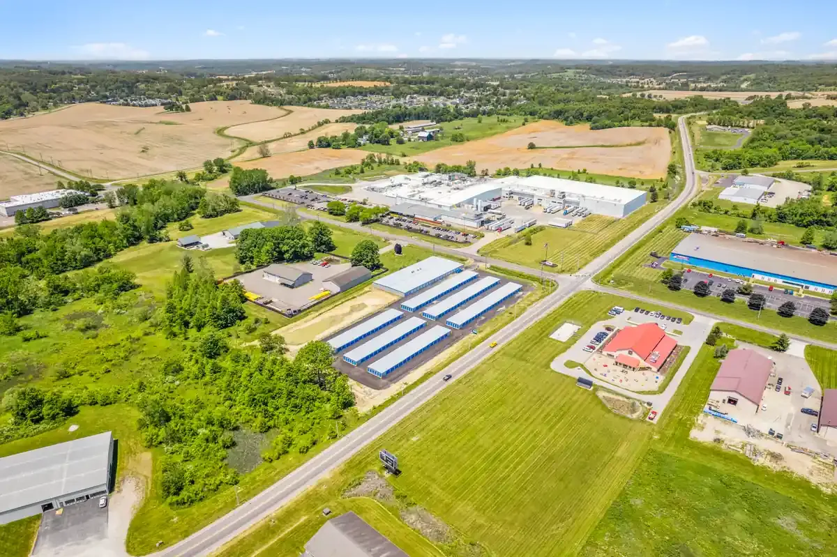 drone view of the storage mall zanesville facility 